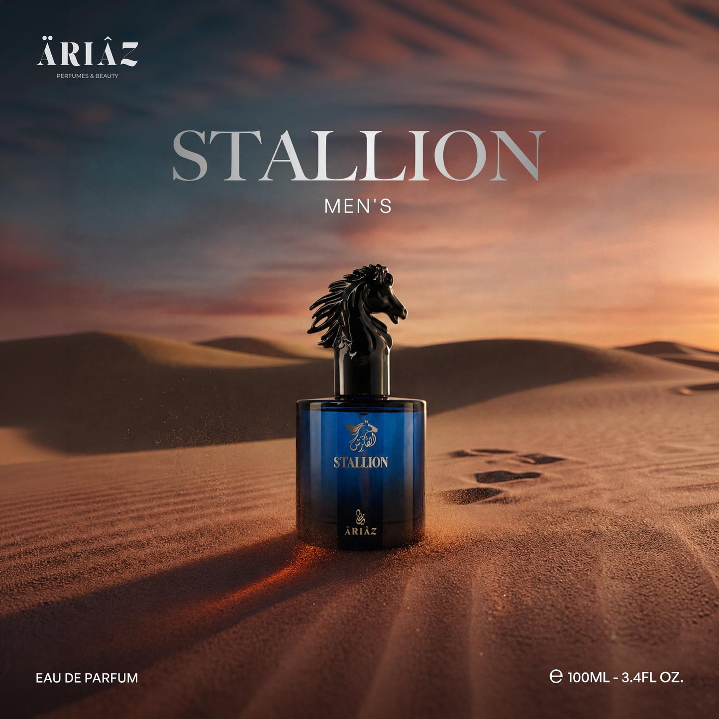 ARIAZ Stallion Eau De Parfum for Bright, Active & Powerful Energy with Fresh Grapefruit, Ginger, Ambrette & Musk for Bold Men - Long Lasting Oil Based Beauty & Personal Care ARIAZ