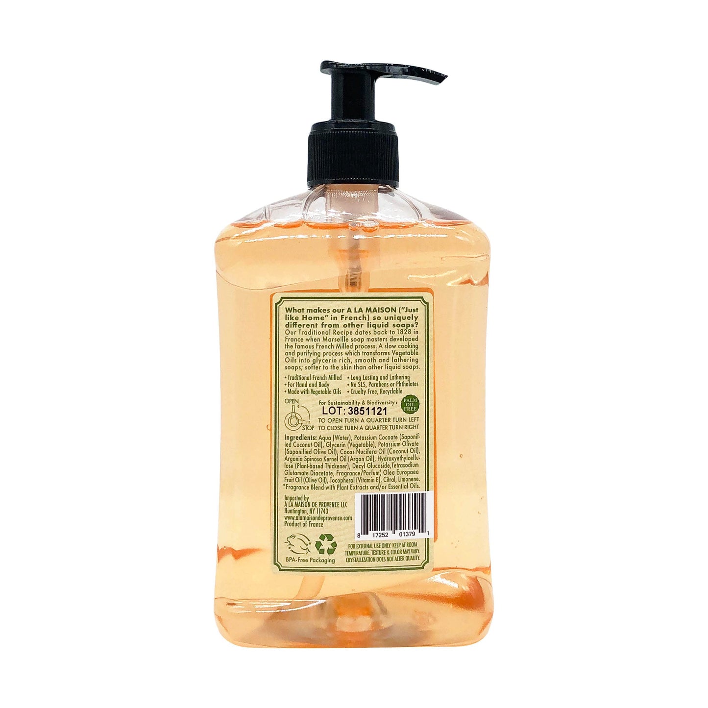 A LA MAISON Provence Lemon Liquid Hand Soap 16.9 Fl Oz - Natural Hand Wash Made with Essential Oils - Biodegradable, Plant-Based, Vegan, Cruelty-Free Beauty & Personal Care A LA MAISON