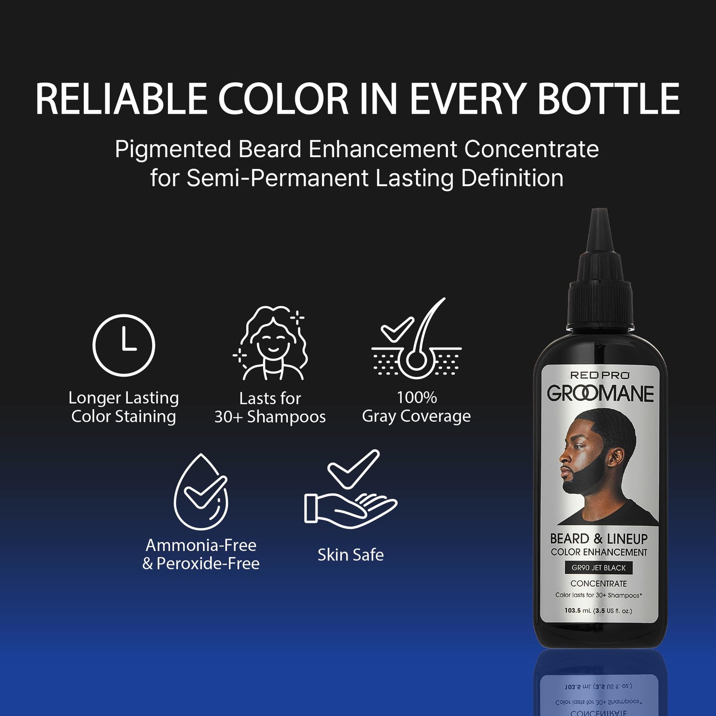 RED Pro GROOMANE Beard & Lineup Color Enhancement for Airbrush, Natural Semi-Permanent Barber Beard Dye, Long-Lasting Gray Coverage, Men Hairline Beauty & Personal Care RED Pro