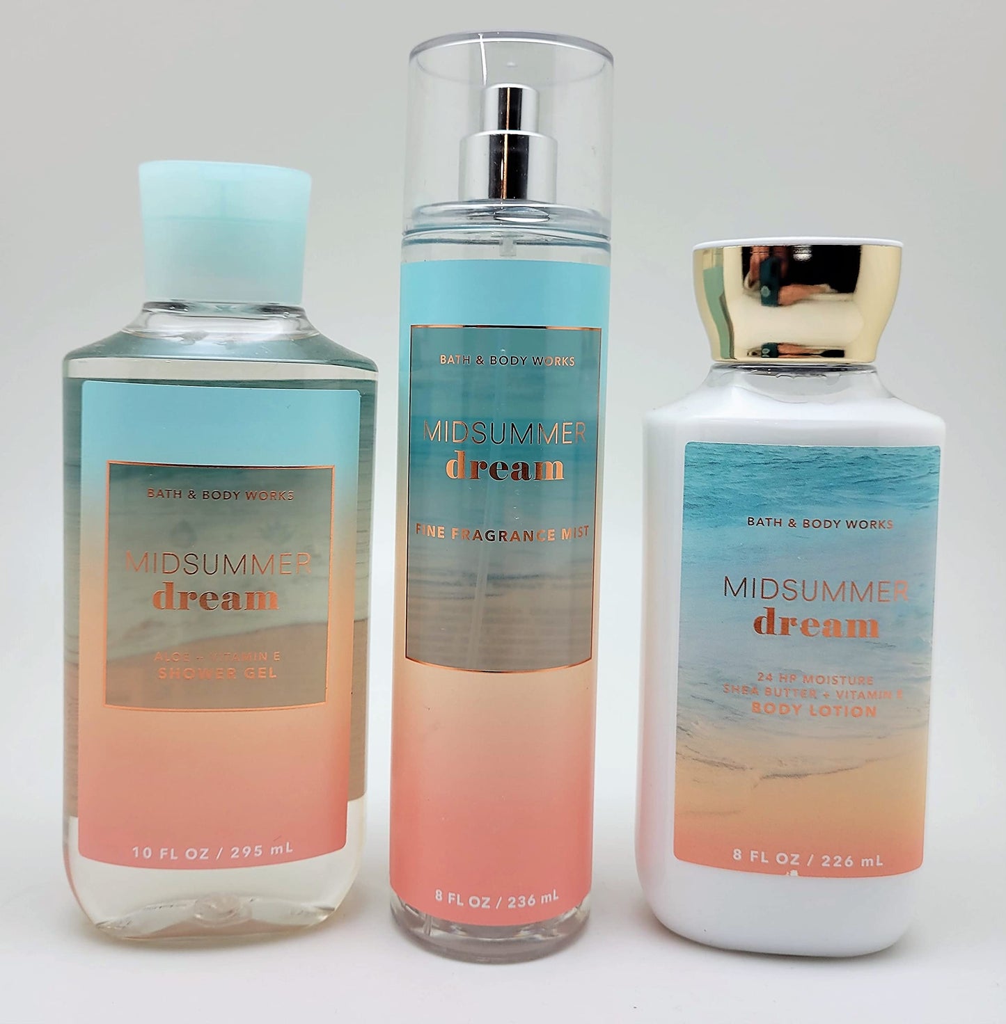 Bath & Body Works - Midsummer Dream - 3 pc Bundle - Trio - Shower Gel, Fine Fragrance Mist and Body Lotion Beauty and Personal Care Bath & Body Works