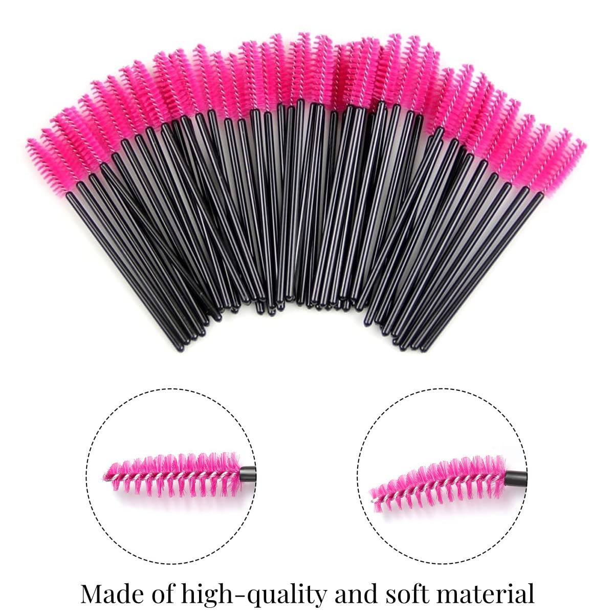 200Pcs Disposable Eyelash Wands Mascara Brushes Eyebrow Brush Lash Extension Combs Applicator Makeup Brush Rose red Beauty & Personal Care Queen Scepter