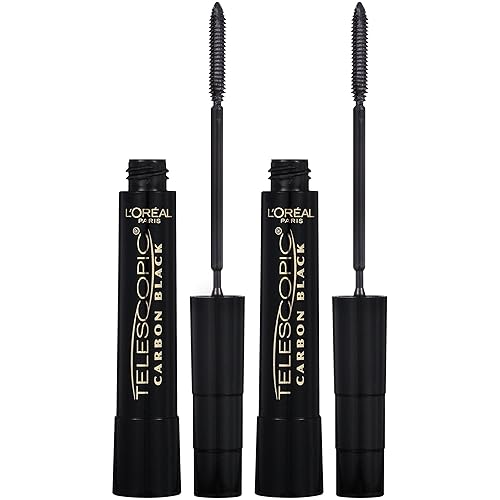 L'Oreal Paris Makeup Telescopic Original Lengthening, Lash Separating Mascara with Dual Precision Brush, Washable, Carbon Black, 0.27 Fl Oz., 2 Count Beauty & Personal Care L'Oreal Paris