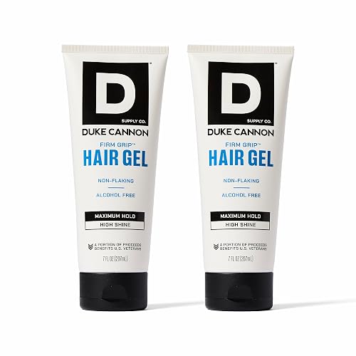 Duke Cannon Firm Grip Hair Gel, 7 oz - Maximum Hold, High Shine, Alcohol-Free, Water-Based Formula with Coconut Oil & Oat Extract, Ideal for Short Beauty & Personal Care Duke Cannon Supply Co.