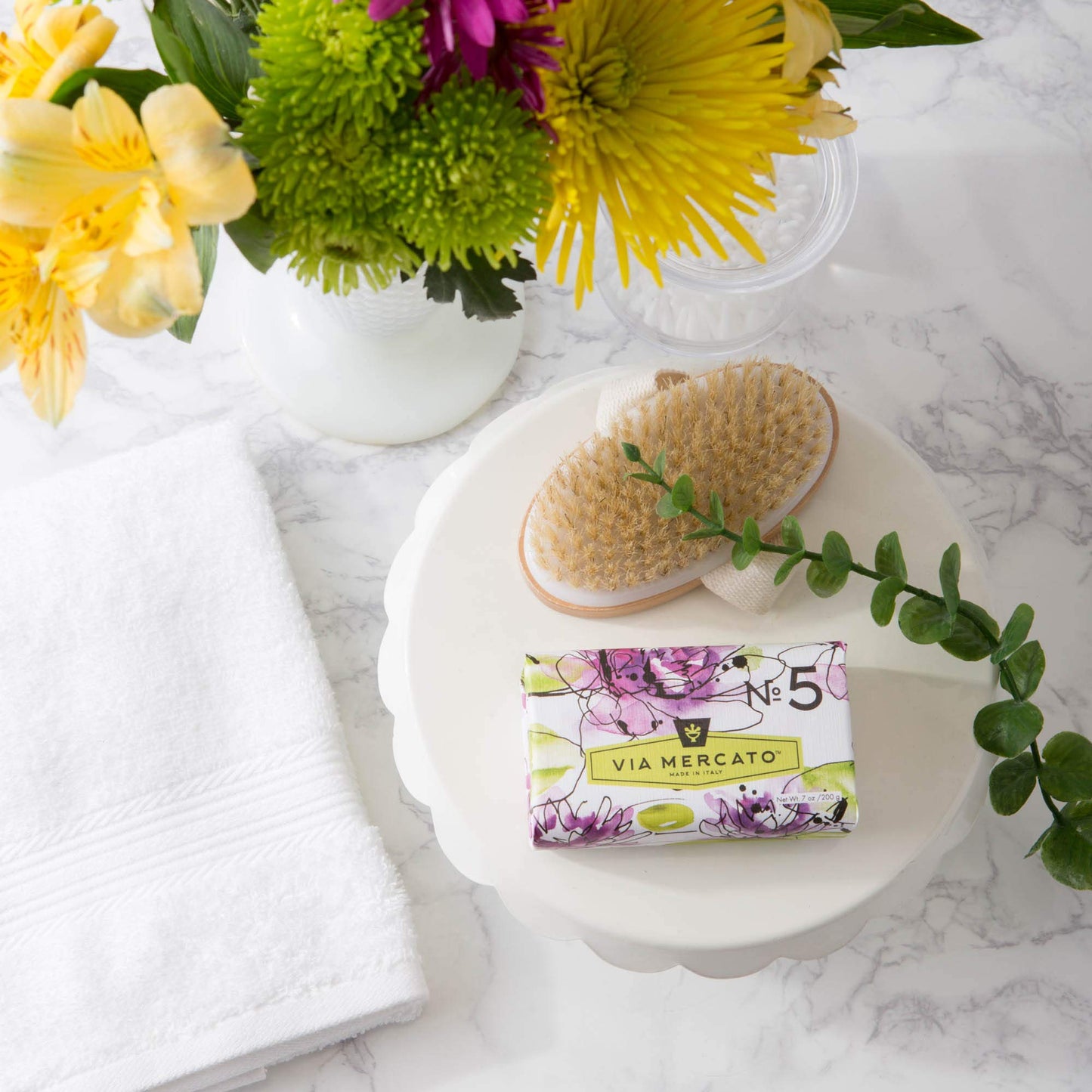 Via Mercato Italian Soap Bar (200 g), No. 5 - Waterlily & Sandalwood Beauty & Personal Care Via Mercato