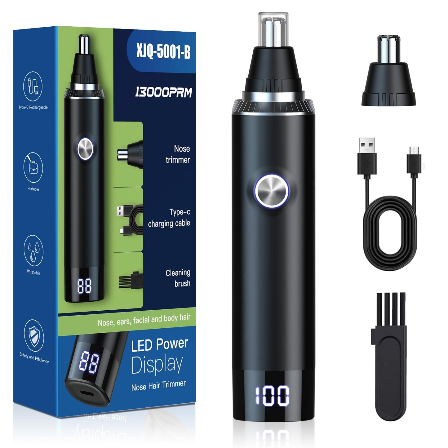 Ear and Nose Hair Trimmer for Men Women, 2026 Professional Painless USB Rechargeable Eyebrow & Facial Hair Trimmer, 13,000 RPM Precision Tool Beauty and Personal Care Yinowt