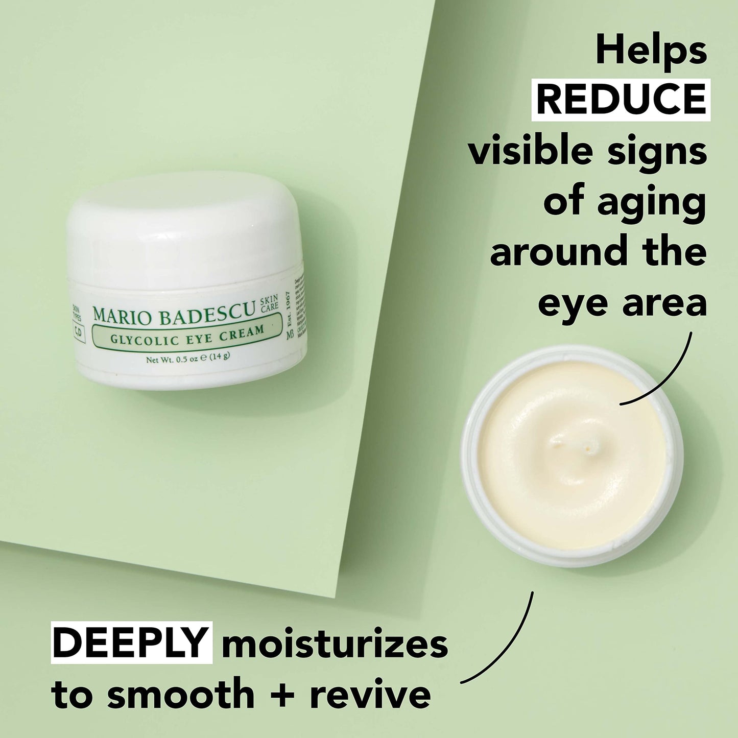 Mario Badescu Glycolic Eye Cream Anti Aging Skin Care for Fine Lines and Wrinkles, Overnight Eye Moisturizer with Vitamin E, AHA and Cocoa Butter Beauty & Personal Care Mario Badescu