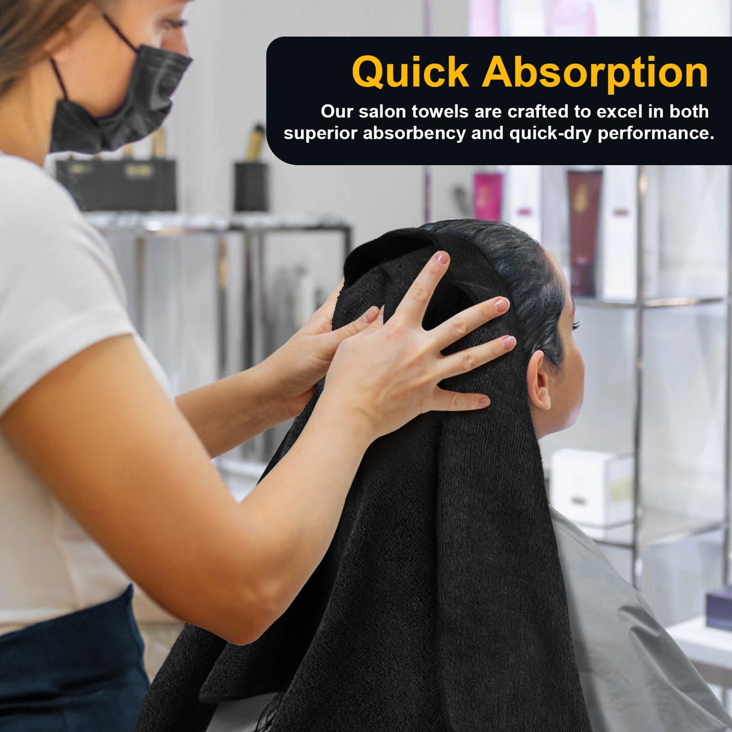 UNIMADE Salon Towels 24 Pack, Microfiber Barber Towels Bulk, (16x29 inches) Hair-Drying Cloth Super Soft Black Hand Cloth for Gym, Bath, Spa Use Beauty and Personal Care UNIMADE