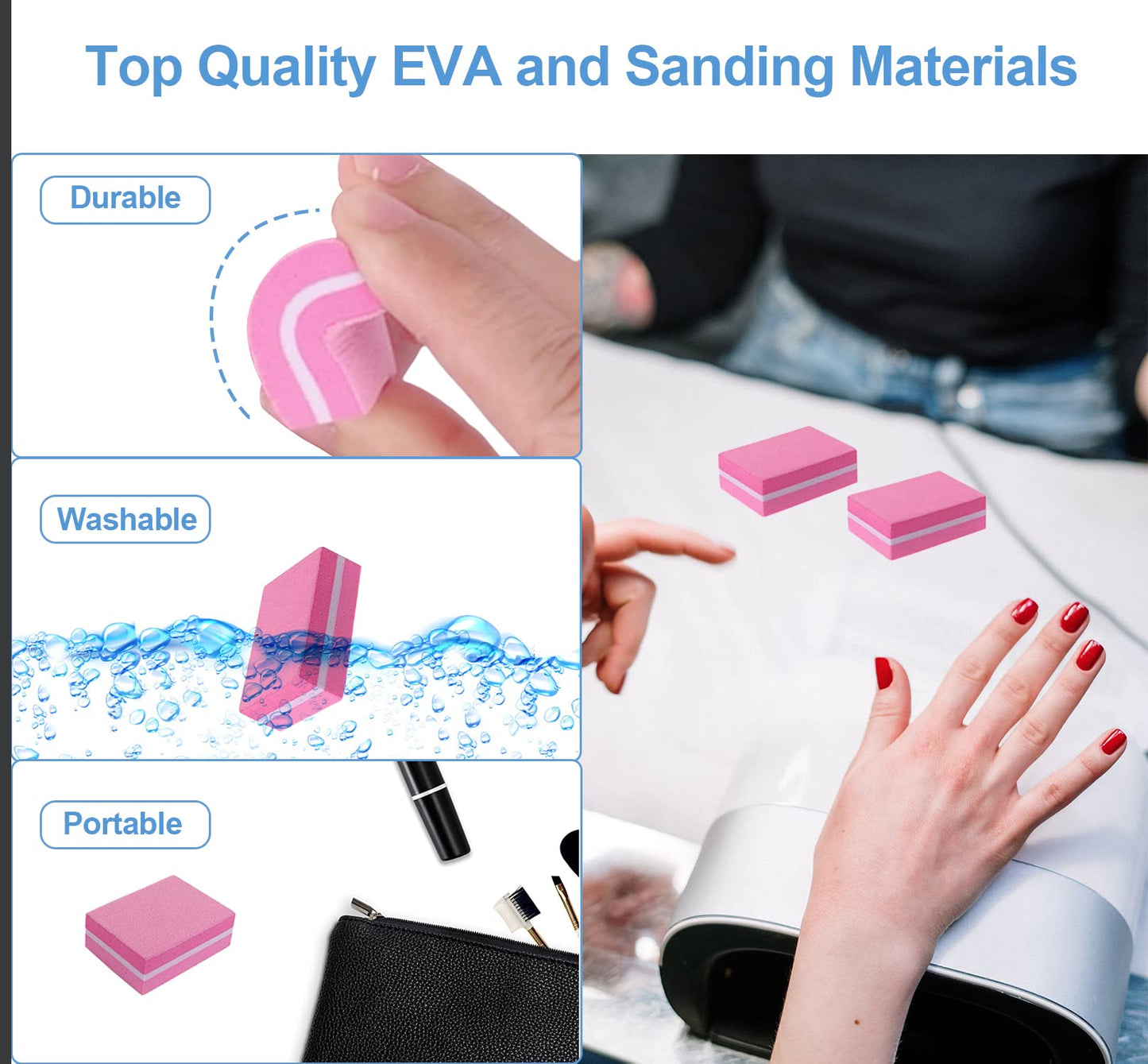 Nail Buffers (100 Pack), Mini Buffer Block Nail File for Acrylic and Natural Nails, 100/180 Grit Nail Buffer Block Bulk Buffing Blocks for Nail Buff Beauty and Personal Care AhaTopia