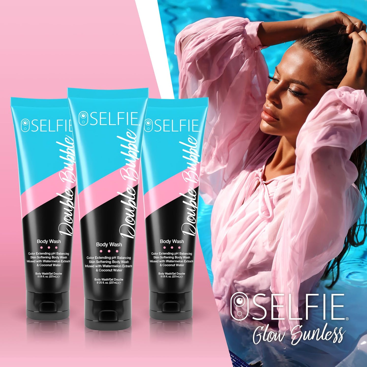 Selfie Glow Sunless Double Bubble Body Wash - Color Extending pH Balancing Skin Softening Body Wash Beauty & Personal Care Devoted Creations