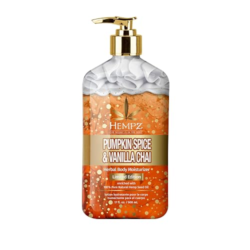 Limited Edition Pumpkin Spice & Vanilla Chai Herbal Moisturizing Body Lotion (17 oz) - Fall Scented for Women or Men with Dry or Sensitive Skin Beauty & Personal Care Hempz