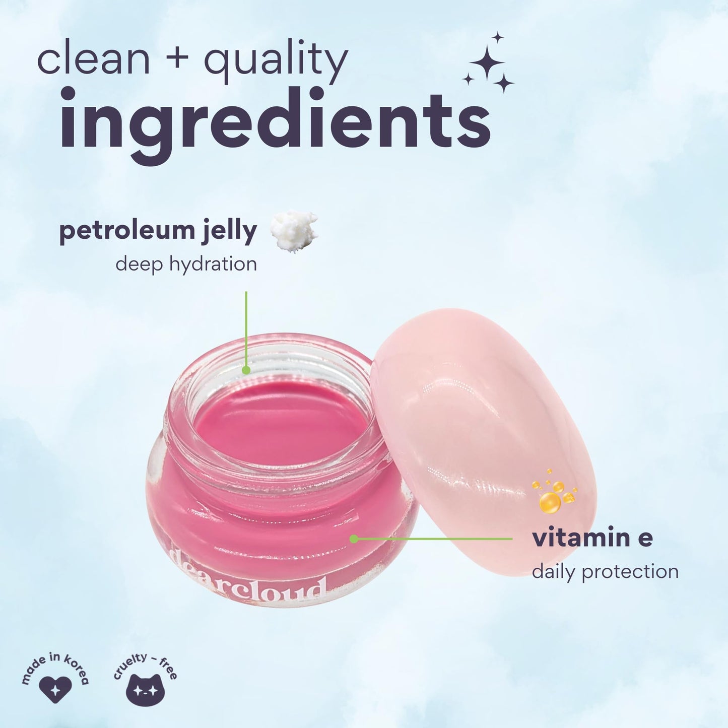 dearcloud Dewy Lip Jam - Lip Balm with Vitamin E (Strawberry Peach) Beauty and Personal Care dearcloud