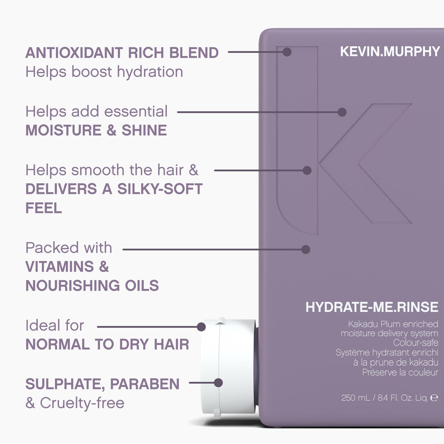 KEVIN.MURPHY HYDRATE-ME.RINSE - Moisturising Conditioner - For Normal & Dry Hair - Hair Repair - Colour Safe Conditioner - With Antioxidant Blend Beauty and Personal Care KEVIN.MURPHY