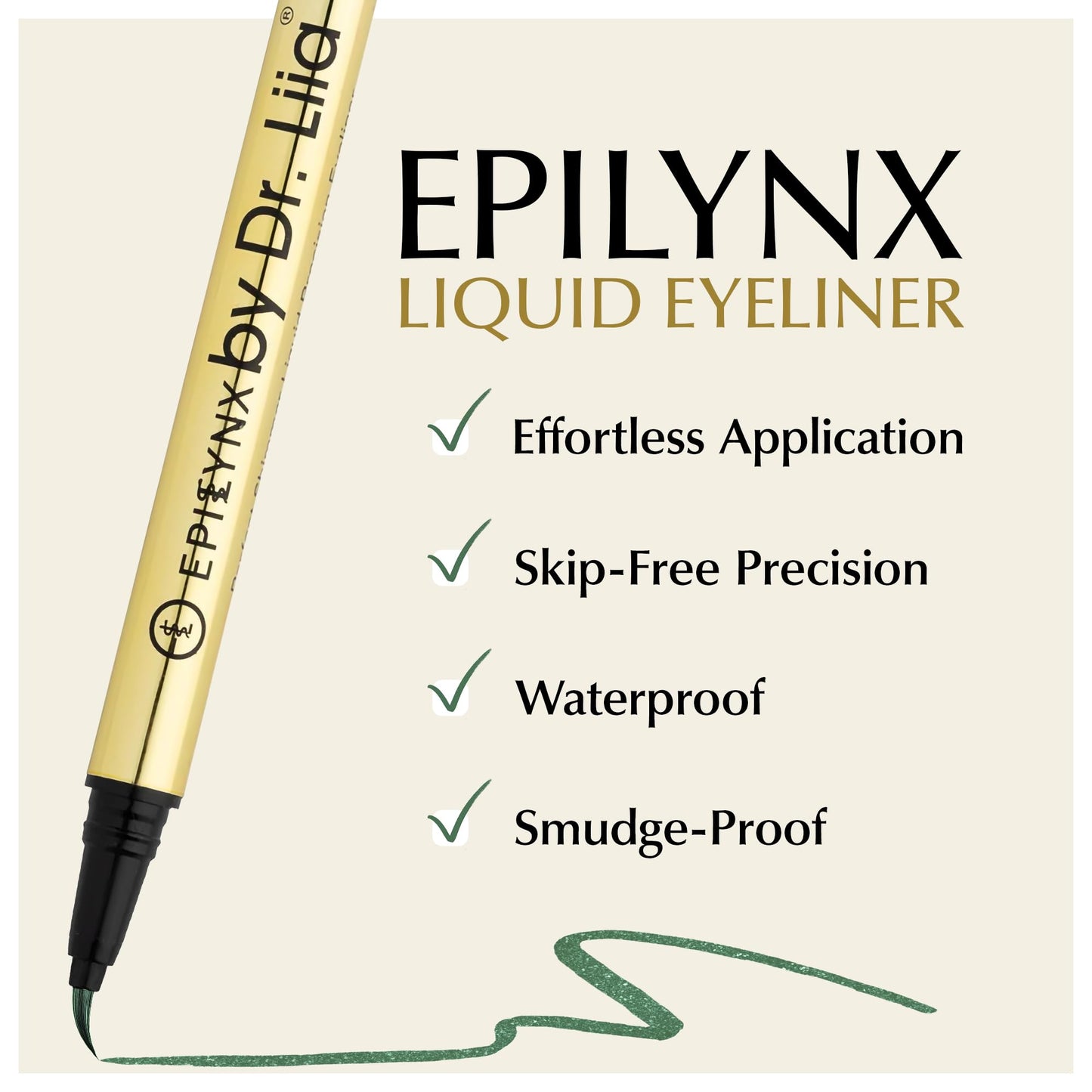 Liquid Eyeliner - Hypoallergenic Eyeliner with Fine Brush Tip, Long-Lasting Waterproof Eye Liner - Cruelty-Free, Vegan, Hypoallergenic, Gluten-Free Beauty & Personal Care EPILYNX