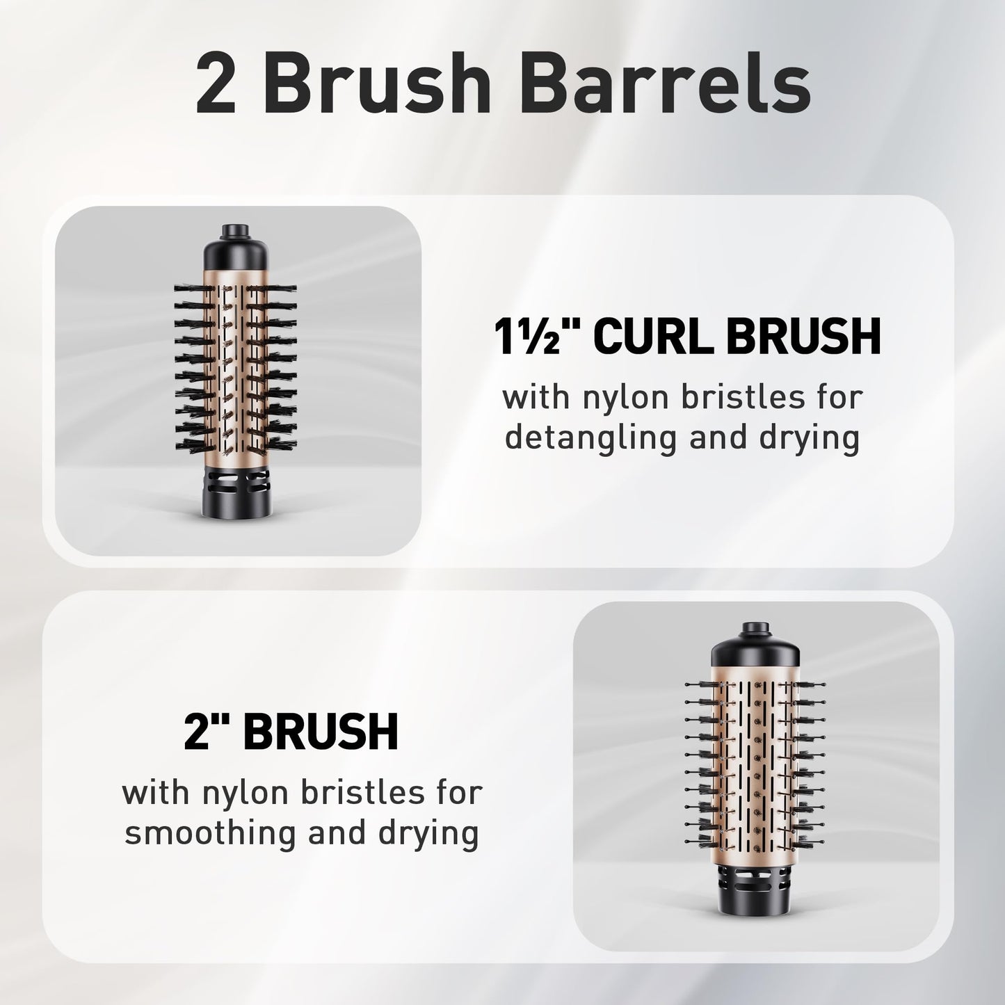 Beautimeter Hair Dryer Brush 3-in-1 Hair Styler, Rotating Blow Dryer Brush with 2-Inch and 1.5-Inch Brushes Beauty & Personal Care Beautimeter