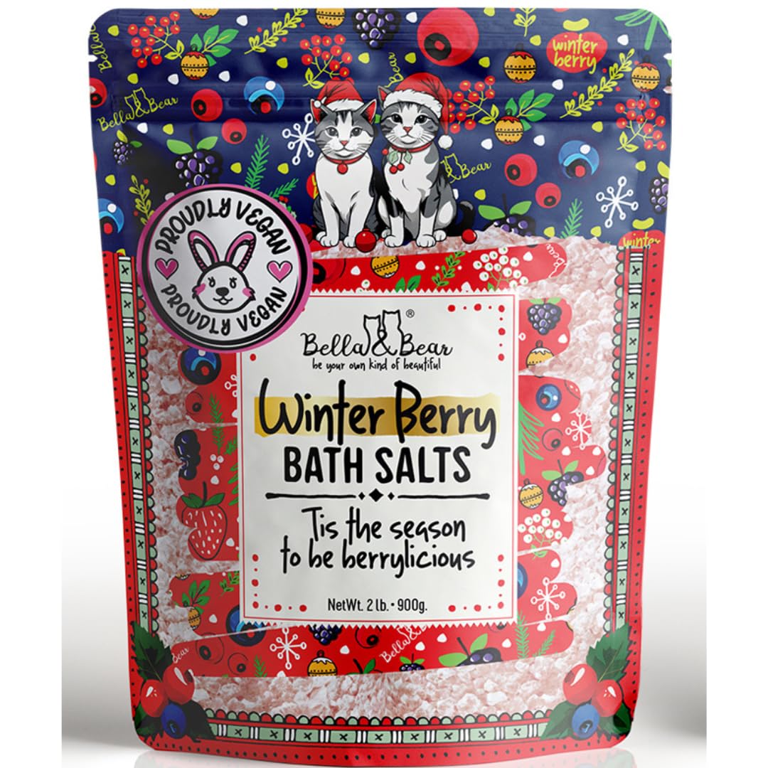 Bella & Bear Winter Berry Bath Salts, Cruelty Free Festive Christmas Packaging - Stocking Stuffer Gift Beauty and Personal Care Bella and Bear