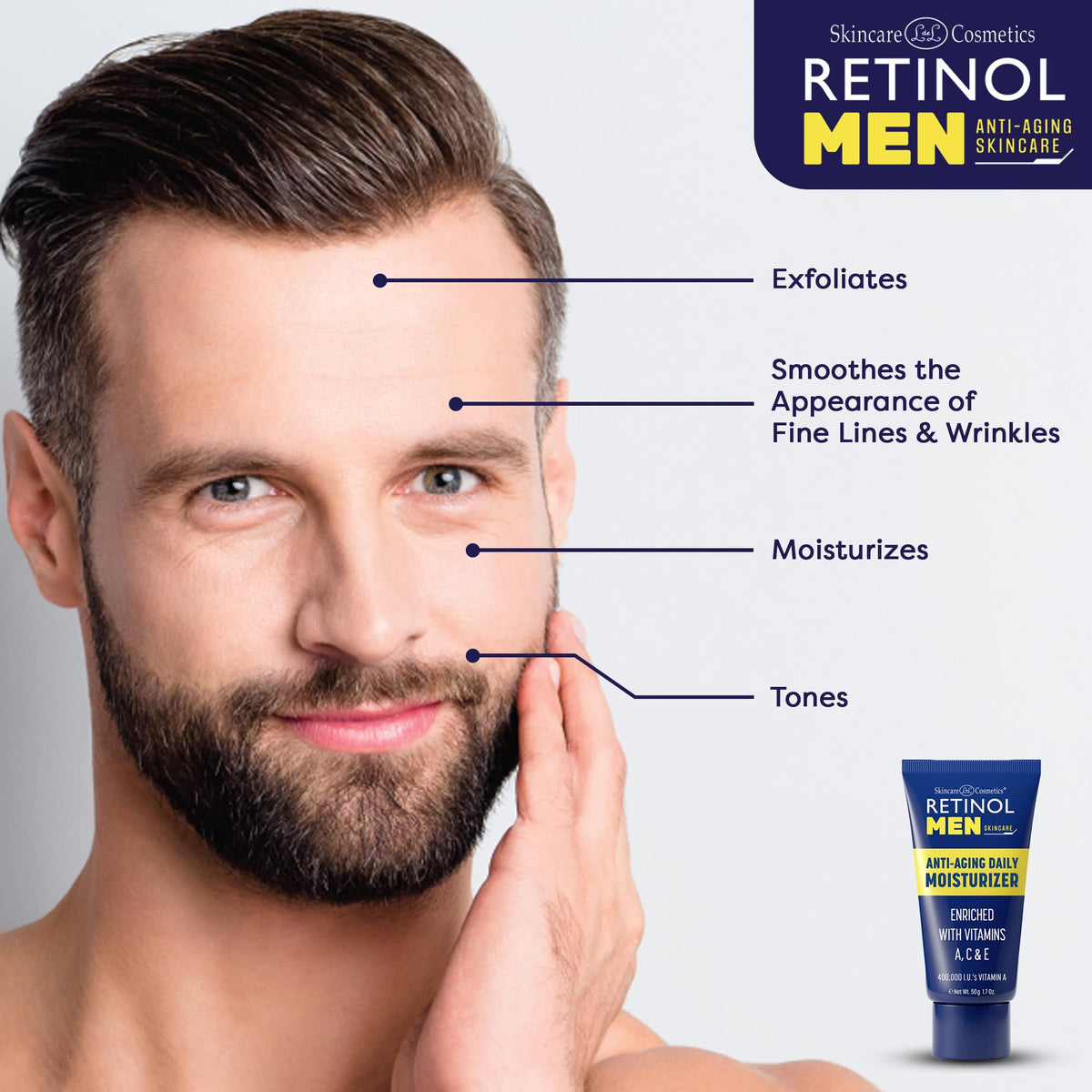 LIVAURA Retinol Men’s Face Moisturizer - Hydrating Face Cream & Faces Lotion for Men, Anti Aging Moisturizers for Dry Skin, Lightweight Facial Beauty & Personal Care Retinol