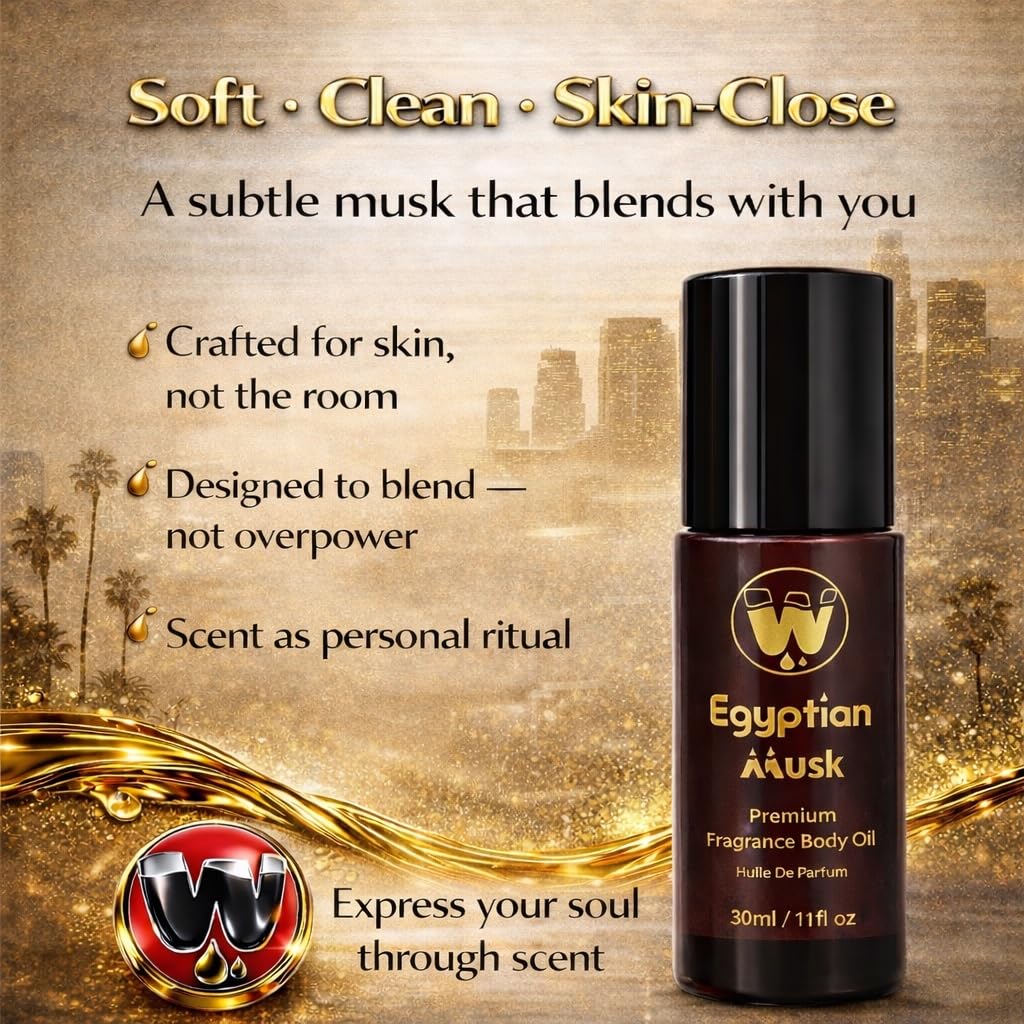 WagsMarket Egyptian Musk Oil, Choose from Roll On to 0.33oz - 4oz Glass Bottle, (1oz Roll On) Beauty & Personal Care WagsMarket