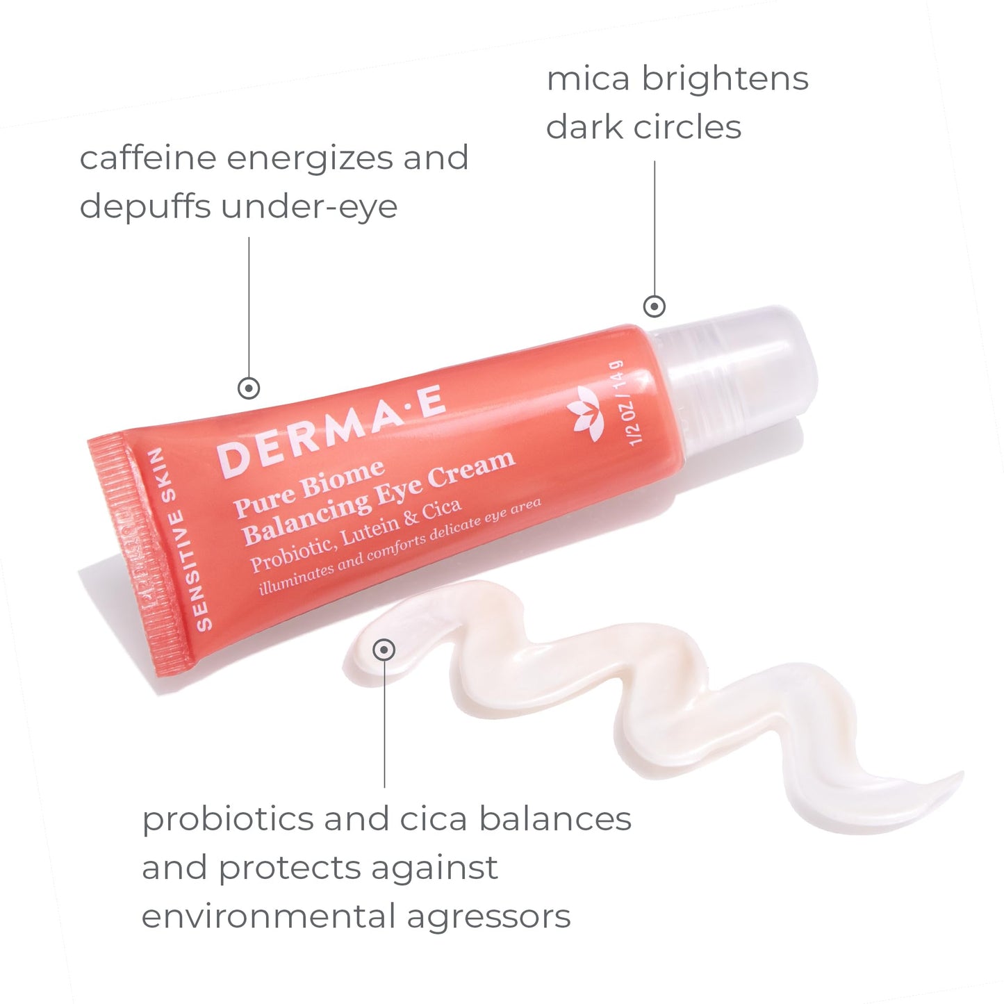 Derma E Pure Biome Balancing Eye Cream for Women - 0.5 oz Cream Beauty & Personal Care Derma E