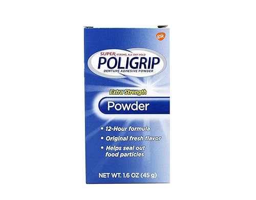 Super POLIGRIP Extra Strength Denture Adhesive Powder 1.60 oz (Pack of 12) Beauty & Personal Care Super Poli-Grip