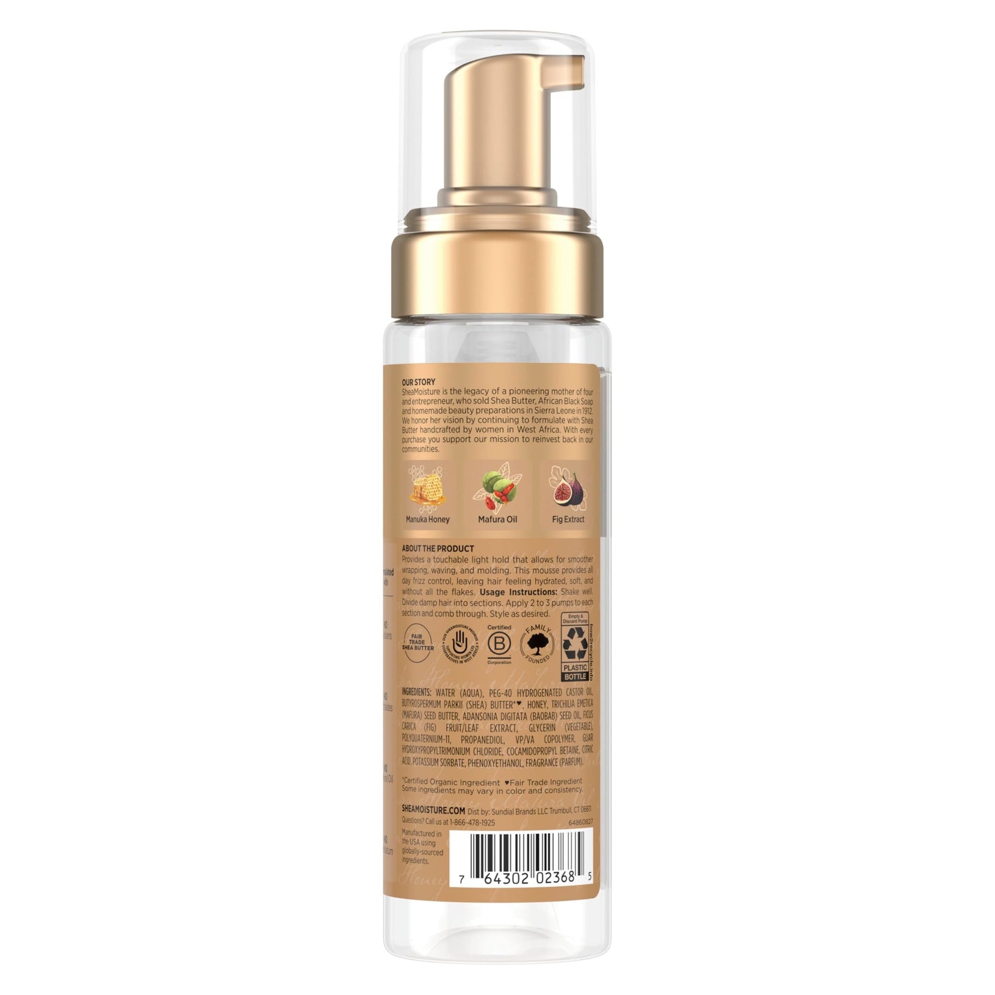 Shea Moisture Manuka Honey & Mafura Oil Wrap & Set Mousse Hydrating Made for Hold, Body, & Shine 7.5 oz Beauty & Personal Care Shea Moisture