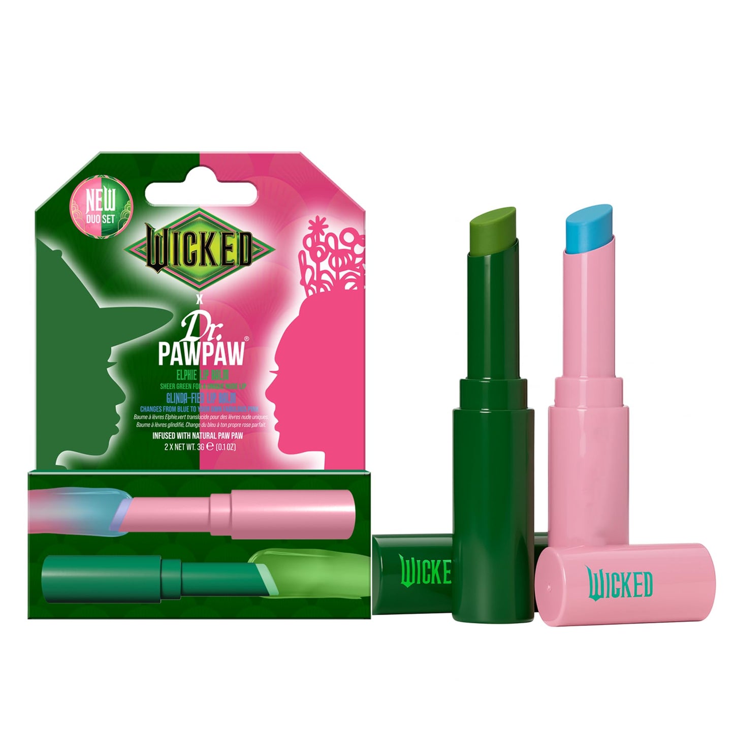 Dr. PawPaw Wicked Lip Balm Duo - Elphie, Glinda-Fied - Natural Balm with Aloe Vera - Gluten Free Lip Moisturizer to Soften and Hydrate - 2 pc Beauty and Personal Care Dr. PAWPAW ORIGINAL BALM