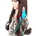 Handmade Peacock Feather Hippie Hair Extension Headband Bohemia Feather Hair Clips Comb with Bead Women Hairpin Headdress DIY Accessories Beauty & Personal Care Fodattm