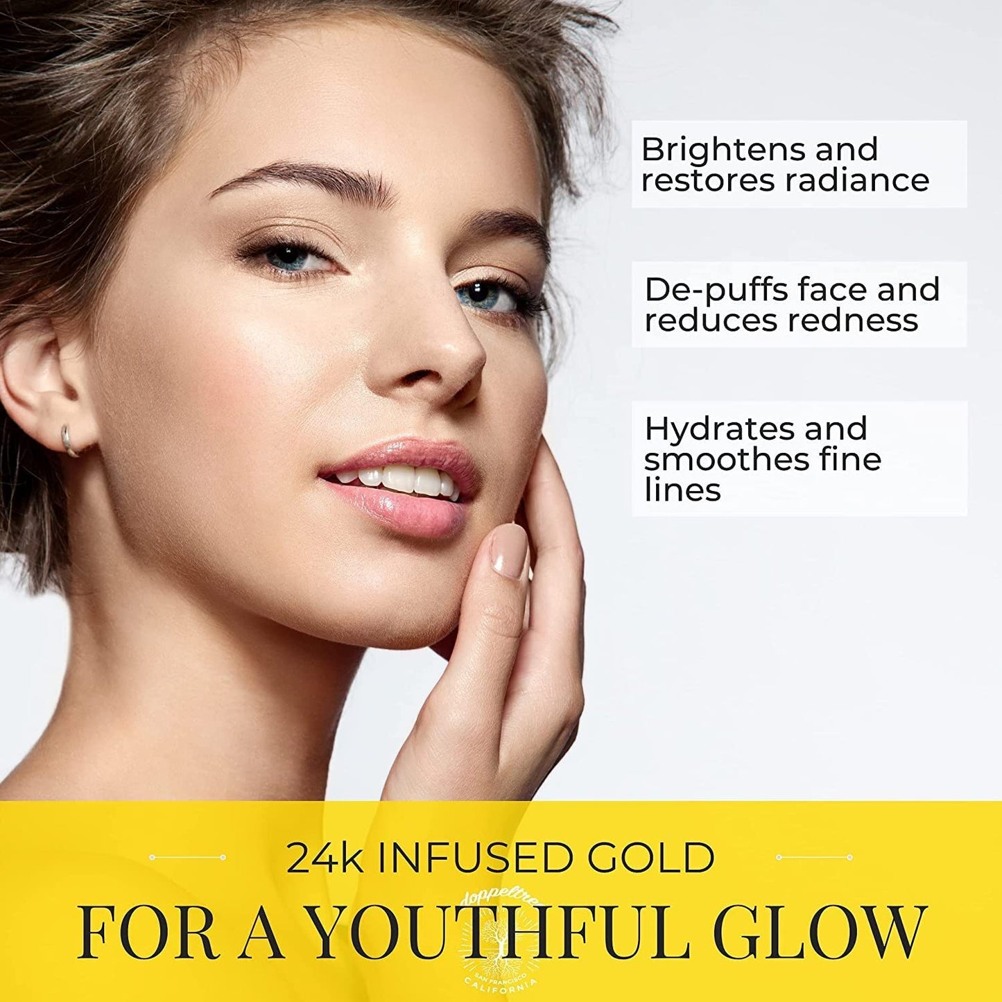 Doppeltree Gold Facial Mask - Premium Hydrogel Sheet Face Masks for Skin Care & Beauty, Hydrating & Anti Aging - Facemask with Collagen, Hyaluronic Beauty & Personal Care Doppeltree
