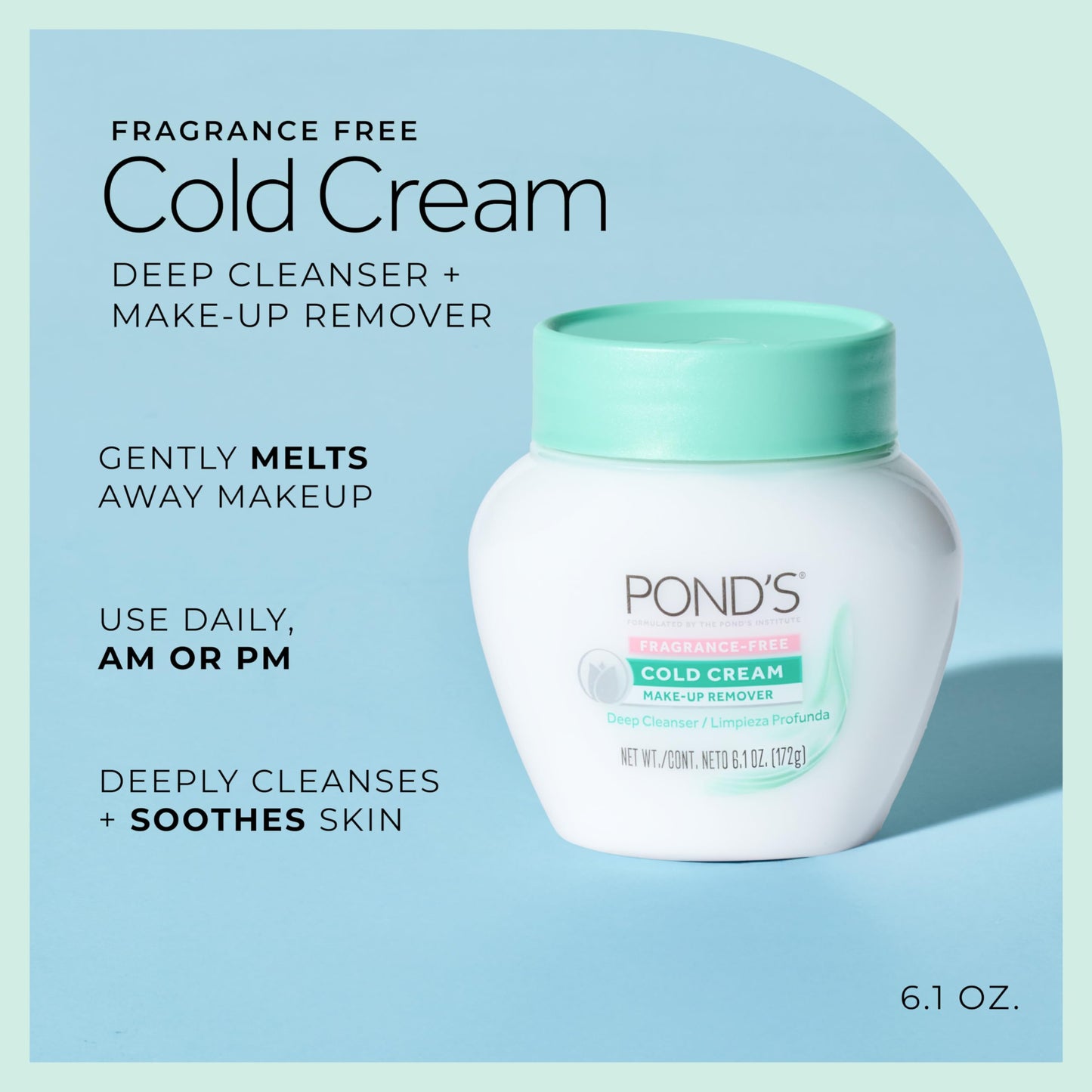 POND’S Cold Cream Cleanser,Fragrance-Free - Moisturizing Makeup Remover & Deep Cleansing Face Cream - Facial Cleanser for Soft,Radiant Skin Beauty and Personal Care POND'S