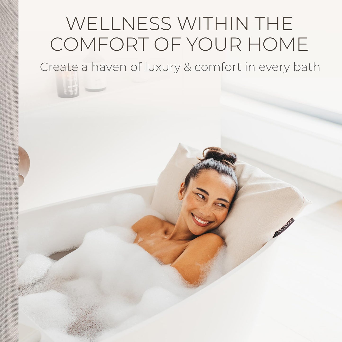 BADESOFA® Luxury Bath Pillow M - Lusciously Soft & Comfortable Tub Pillow for Bathtub - Washable & Quick-Drying Bath Back Pillow - Non-Slip Full Body Beauty and Personal Care BADESOFA