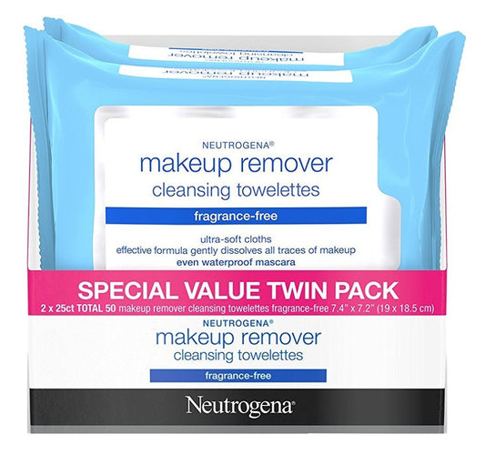 Neutrogena Make-Up Remover Towelettes Fragrance Free 25 Count Twin Pack (6 Pack) Beauty & Personal Care Neutrogena
