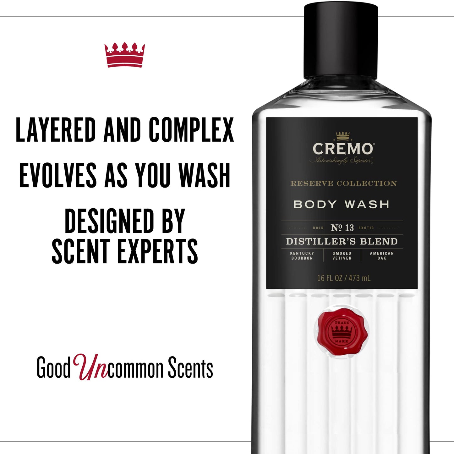 Cremo Rich-Lathering Distiller’s Blend (Reserve Collection) Body Wash, An Elevated Blend with Notes of Kentucky Bourbon, Smoked Vetiver and American Beauty & Personal Care Cremo