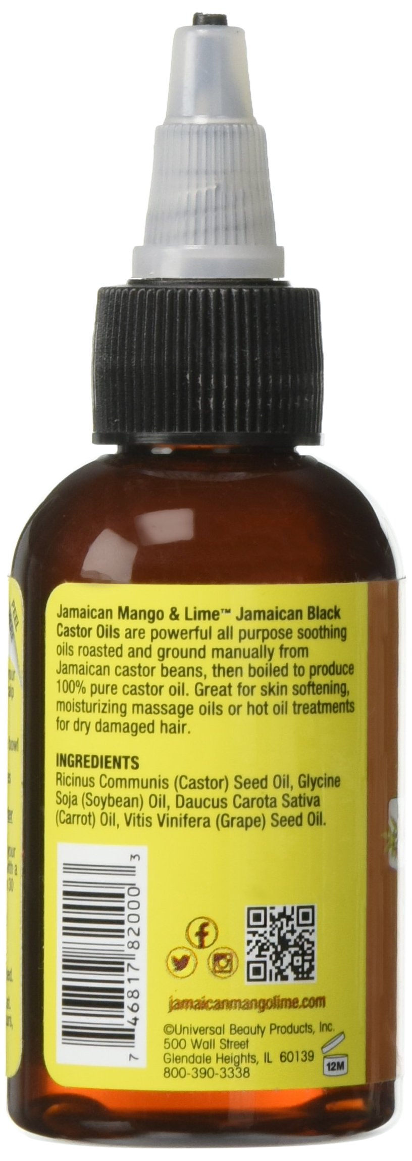 Jamaican Mango & Lime Black Castor Oil Original - Strength & Shine - Lightweight Hair & Scalp Oil for Locs, Braids, Twists & Natural Hair - (2 fl oz Beauty & Personal Care Jamaican Mango & Lime