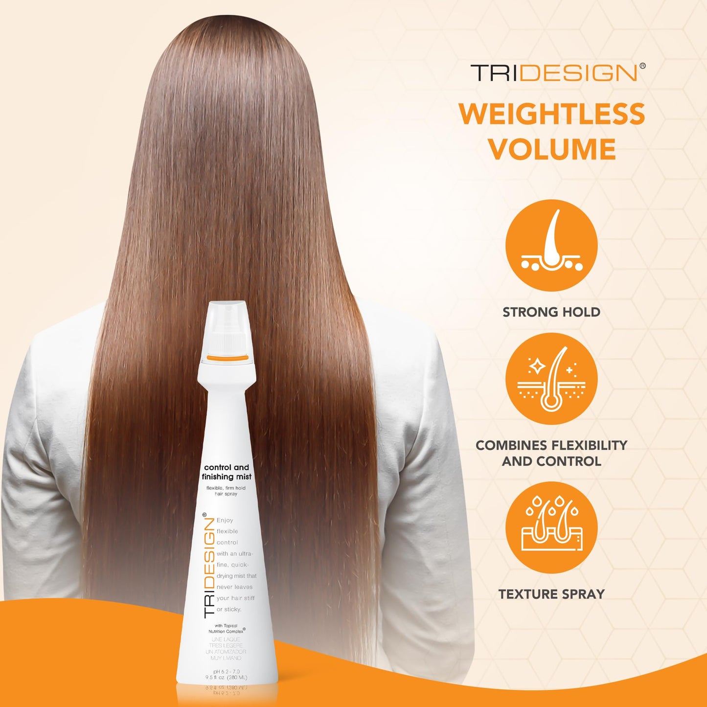 TRI Design Control and Finishing Mist - Volumizing for All Hair Types - Protect and Unleash Flexible Control with Ultra Fine Finishing for Fast Drying Beauty & Personal Care TRIDESIGN