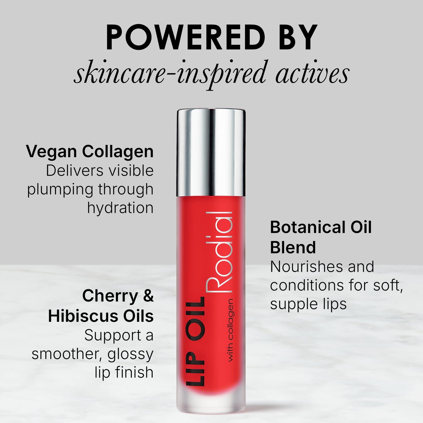Rodial Plumping Collagen Lip Oil Cherry 0.13fl.oz, Vegan Collagen-Infused Lip Oil with Macadamia and Jojoba Oil, Deep Hydration for Fuller-Looking Beauty and Personal Care Rodial