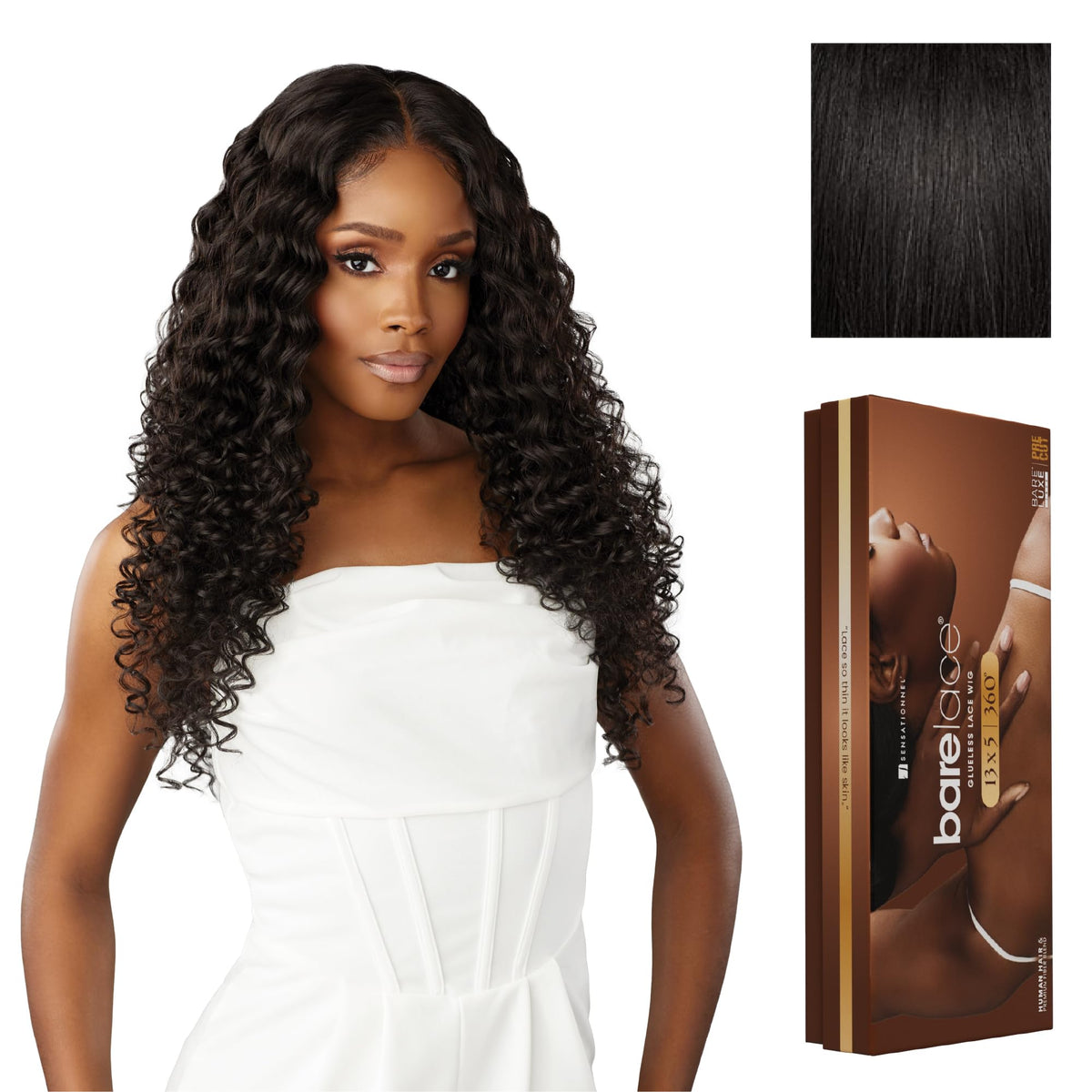 Sensationnel Barelace 13x5 360 LaceWig-Unit 5, 1B OFFBLACK