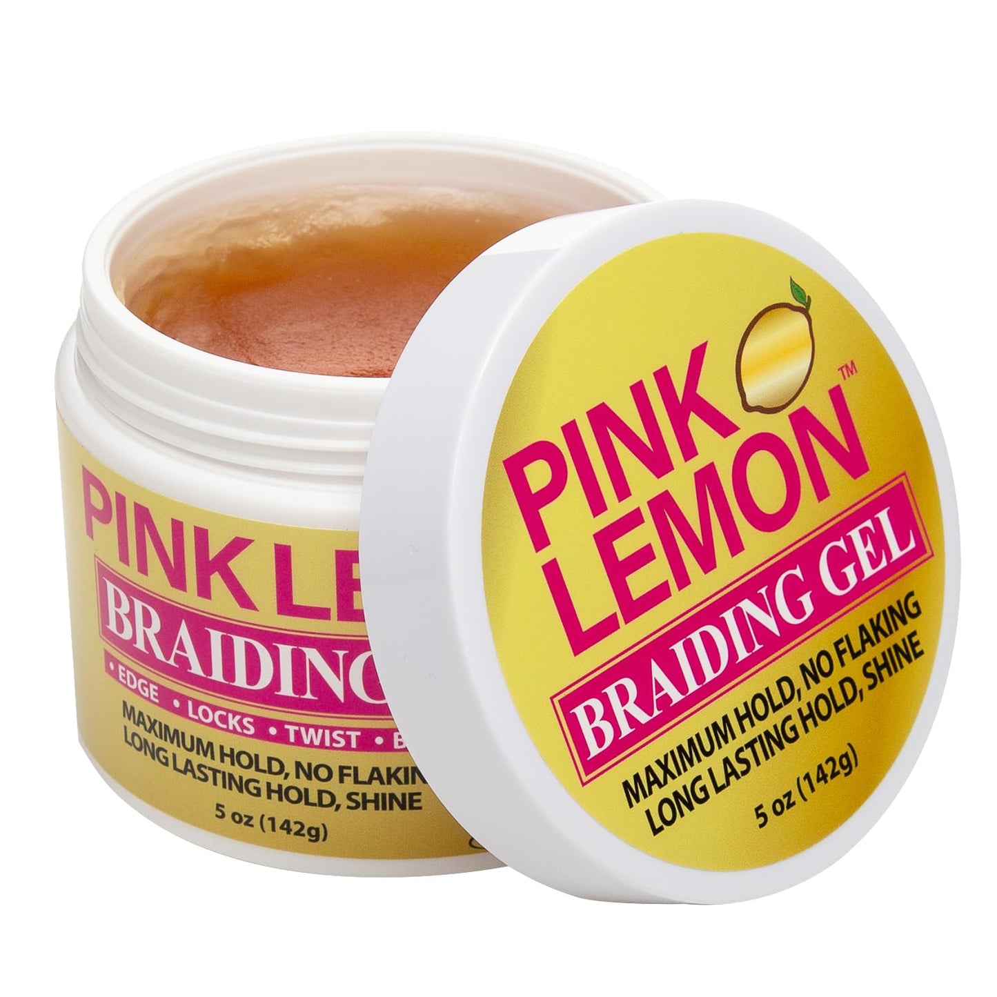 PINK LEMON Braiding Gel (5 oz) - Maximum Hold, No Flaking, Long Lasting Hold, High Shine. For Micro, Inter, Dread, Faux, Loc, Twist, Braid, Edge. Beauty & Personal Care PINK LEMON