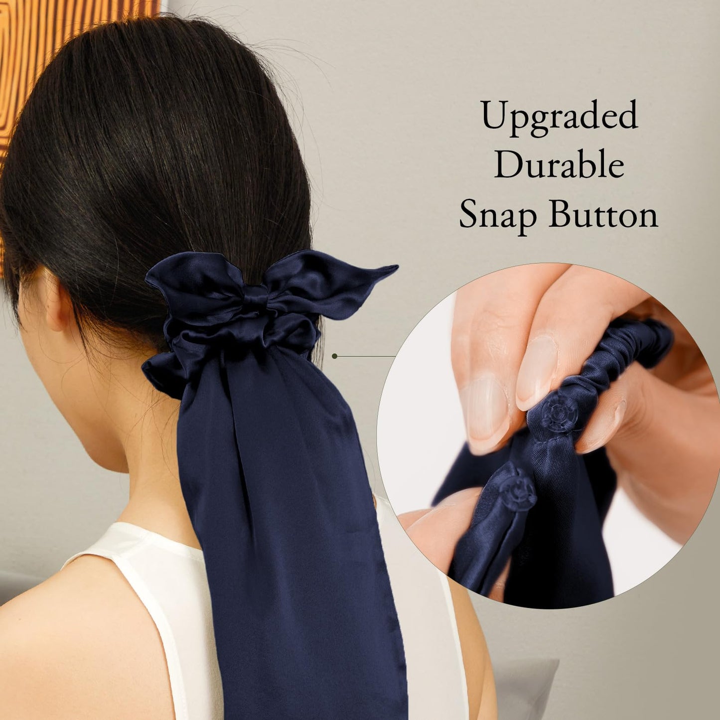 LILYSILK 2-in-1 Silk Hair Ties with Silk Scrunchies for Long and Curly Hair, 100% Silk Bonnet for Sleeping & Daily Usage, Elastic Adjustable for Women Beauty and Personal Care LilySilk