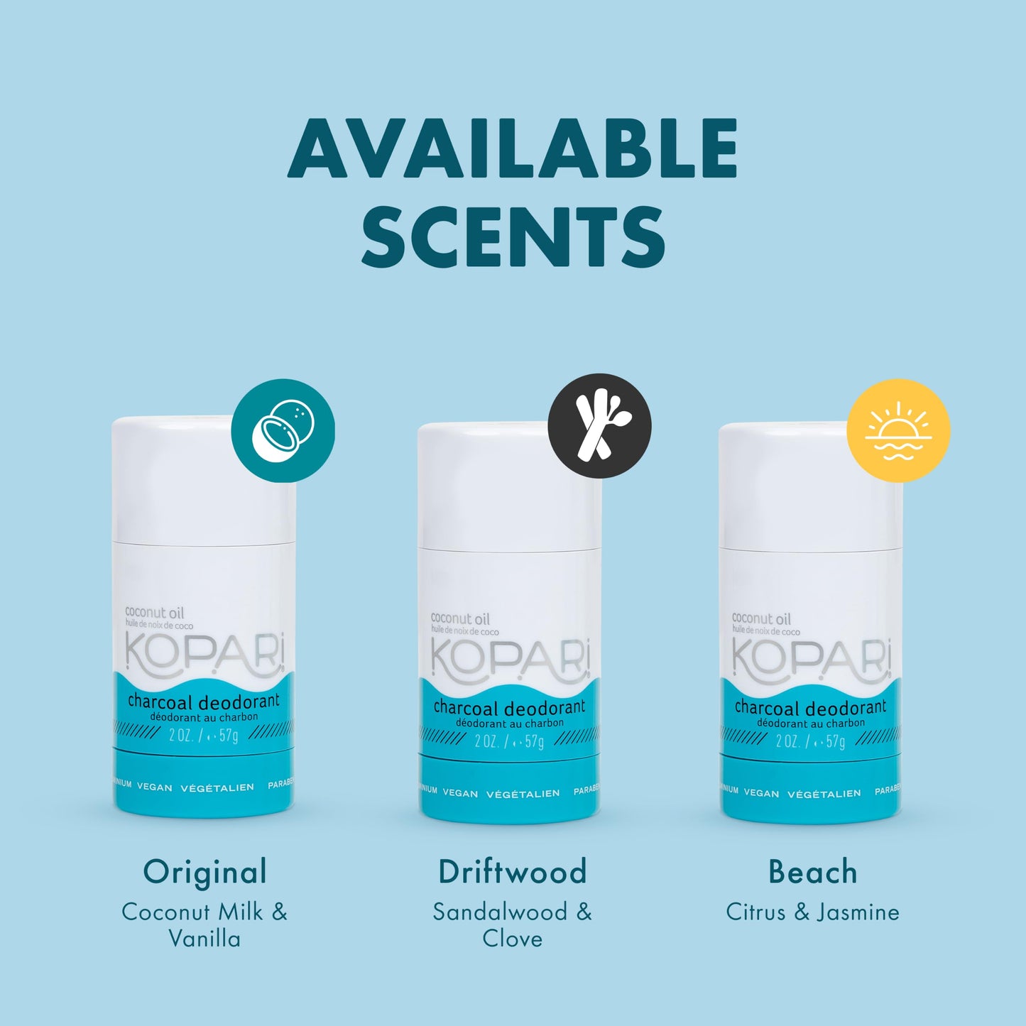 Kopari Aluminum Free Coconut Deodorant, Plant-Based Formula, No Aluminum, Parabens or Baking Soda, Everyday Odor Protection, Original & Driftwood Beauty and Personal Care Kopari