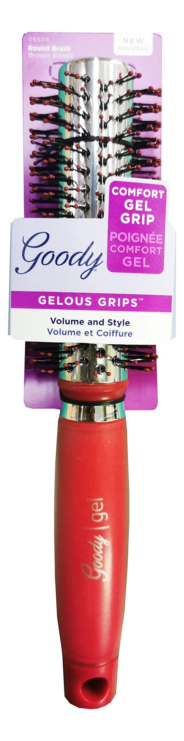 GOODY Gelous Grip Round Brush, Black, Purple or Red, 1CT (Color Will Vary) Beauty & Personal Care GOODY