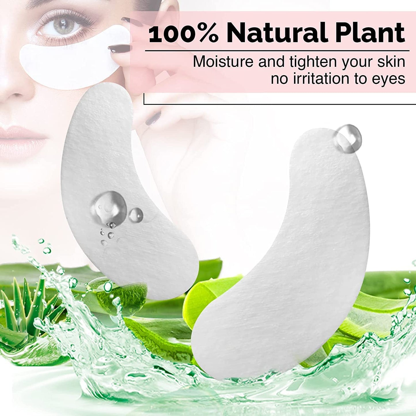 100 Pairs GreenLife Natural Hydrogel Eye Gel Pads - Collagen and Aloe Vera Patches for Under Eyes - Eyelash Extension Kit Beauty & Personal Care GreenLife