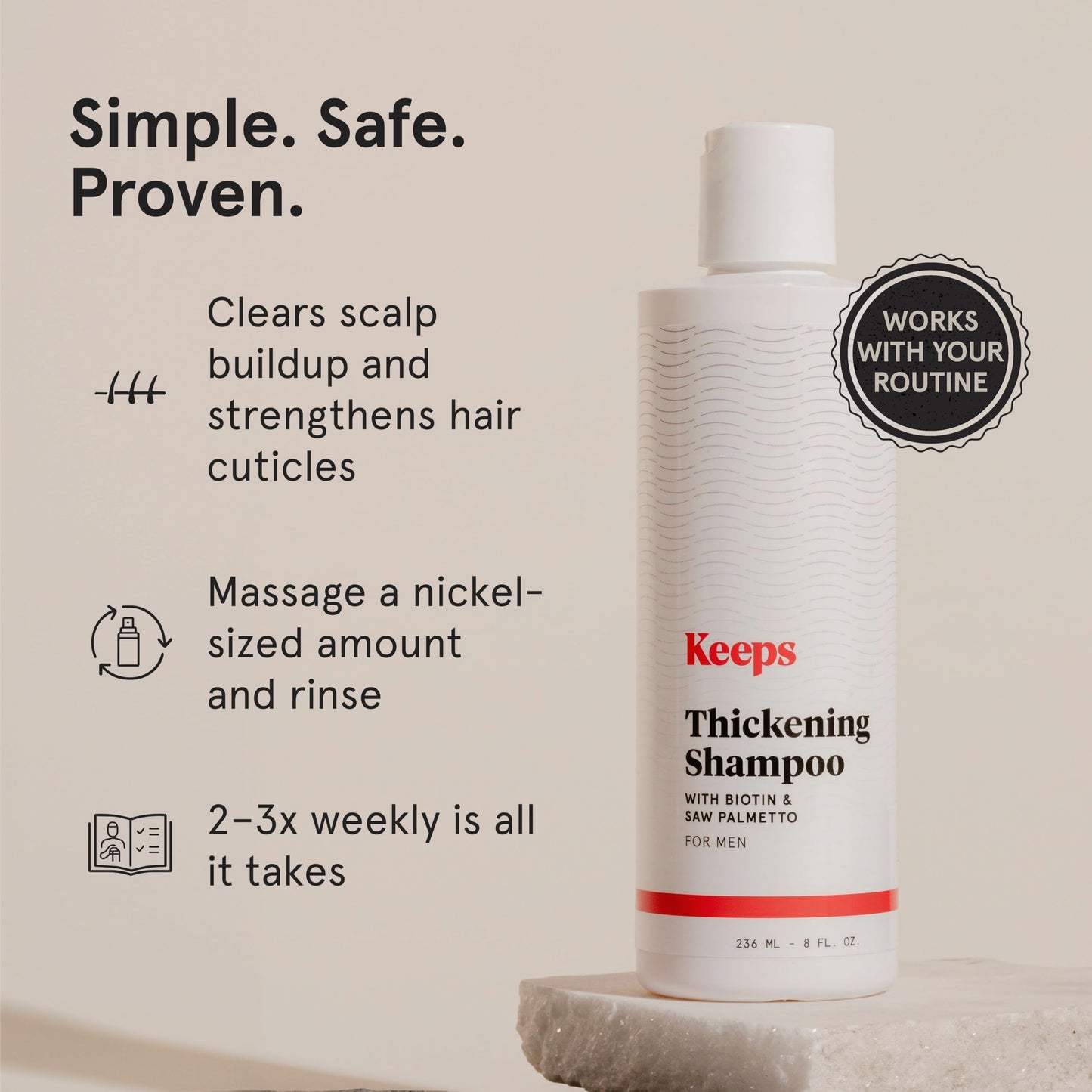 Keeps Thickening Shampoo & Conditioner for Men, 8 Oz Each Beauty and Personal Care Keeps