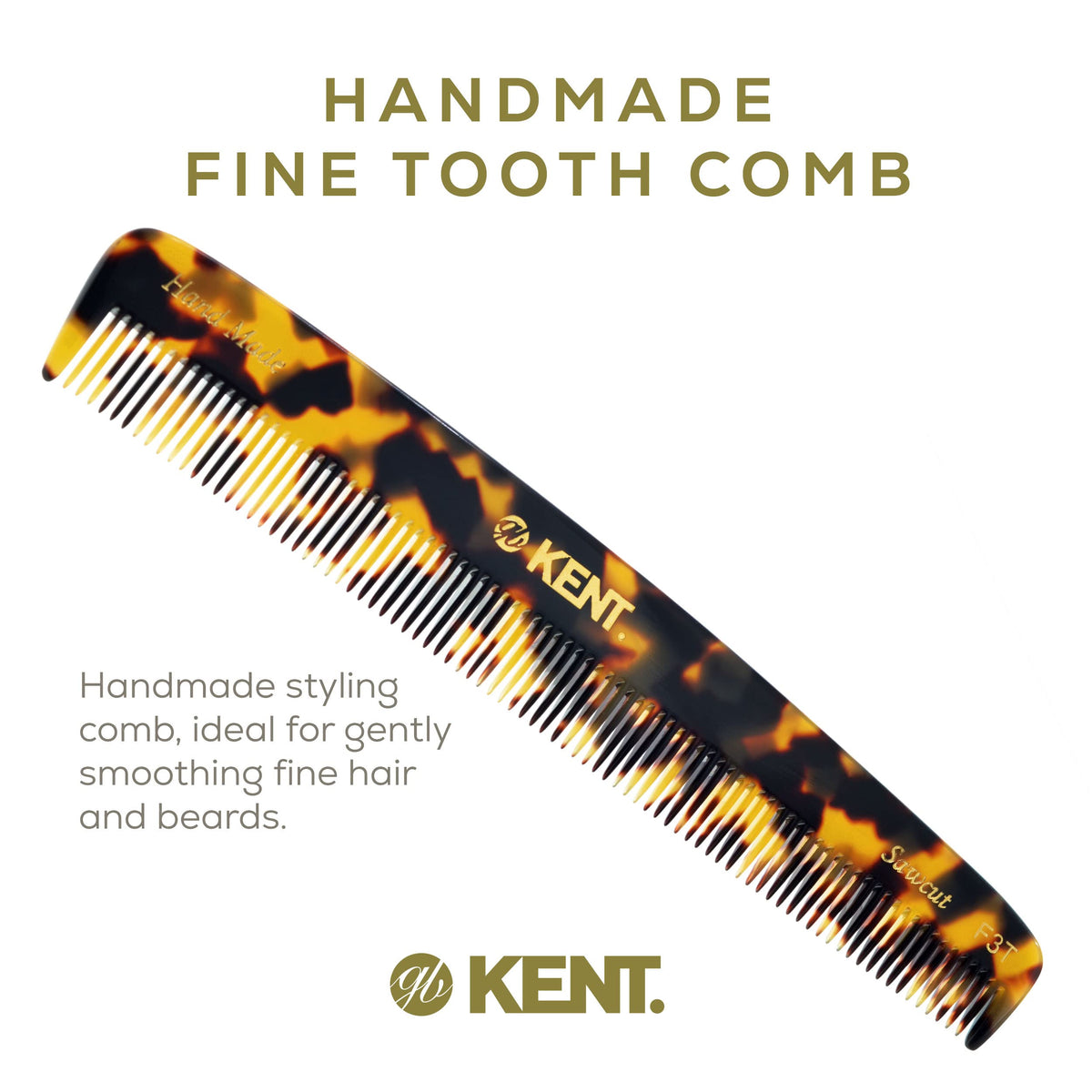 Kent F3TY Fine Tooth Comb for Hair Care, Parting Comb Combs for Men and Combs for Women, Dandruff Hair Comb, Kent Mens Combs for Hair Fine Teeth Comb