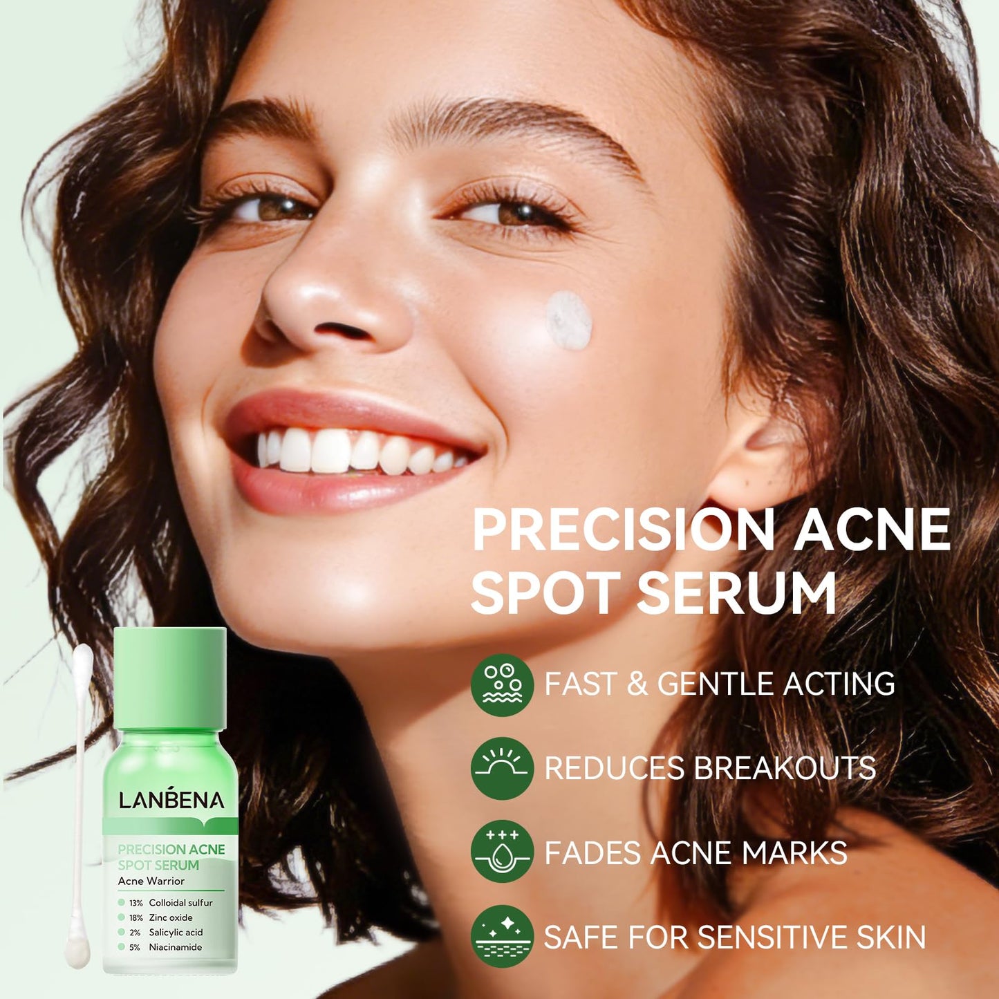 LANBENA 2% Salicylic Acid Spot Serum, 8H Rapid Acne Treatment for Acne-Prone Sensitive Skin, Fast-Acting Dry Out Pimples, Fade Acne Marks, Redness Beauty & Personal Care LANBENA