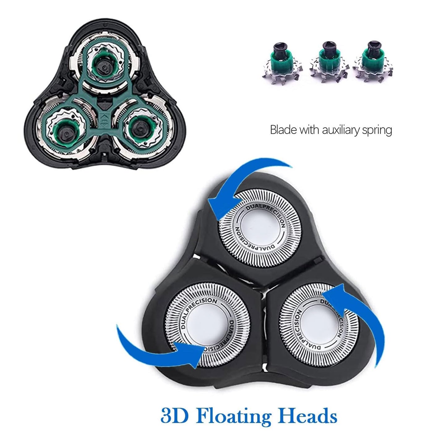 Gleway RQ11 Shaver Replacement Heads Compatible with Philips Shaver, Electric Razor Shaving Replacement Blades Compatible with Norelco RQ11 1150X Beauty and Personal Care Gleway