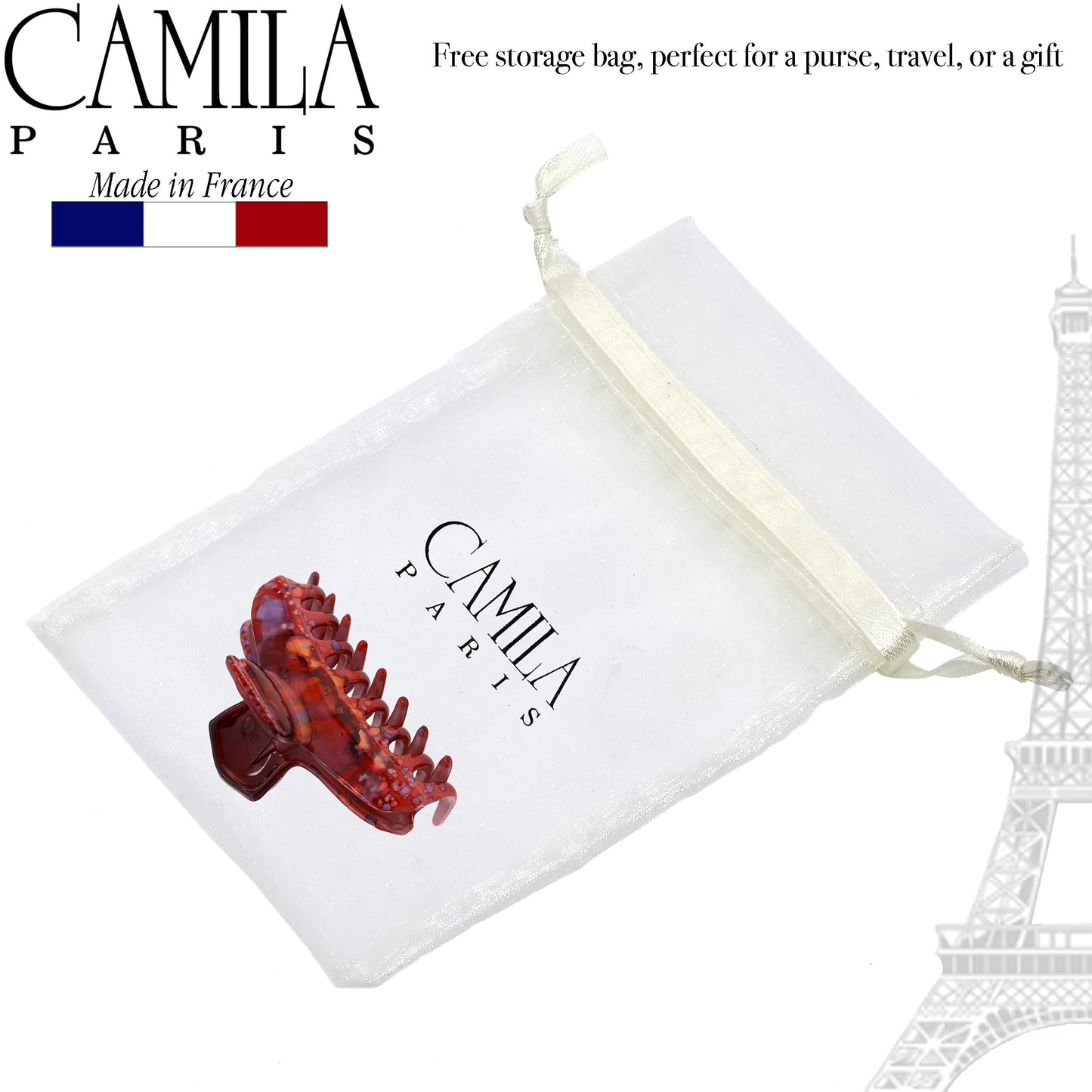 Camila Paris CP3309 French Hair Clip for Women Thick Hair for Long Curly Wavy Hair, Red, Girls Hair Claw Clips Fashion Styling Hair Accessories Beauty & Personal Care Camila