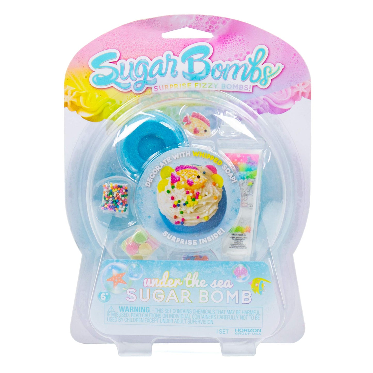 Sugar Bombs by Horizon Group USA. Design & Decorate Your Own Under The Sea Themed Fizzing Bomb. Fizz in Bowl to Revel Hidden Surprise Gift. Embellish Beauty and Personal Care Sugar Bombs