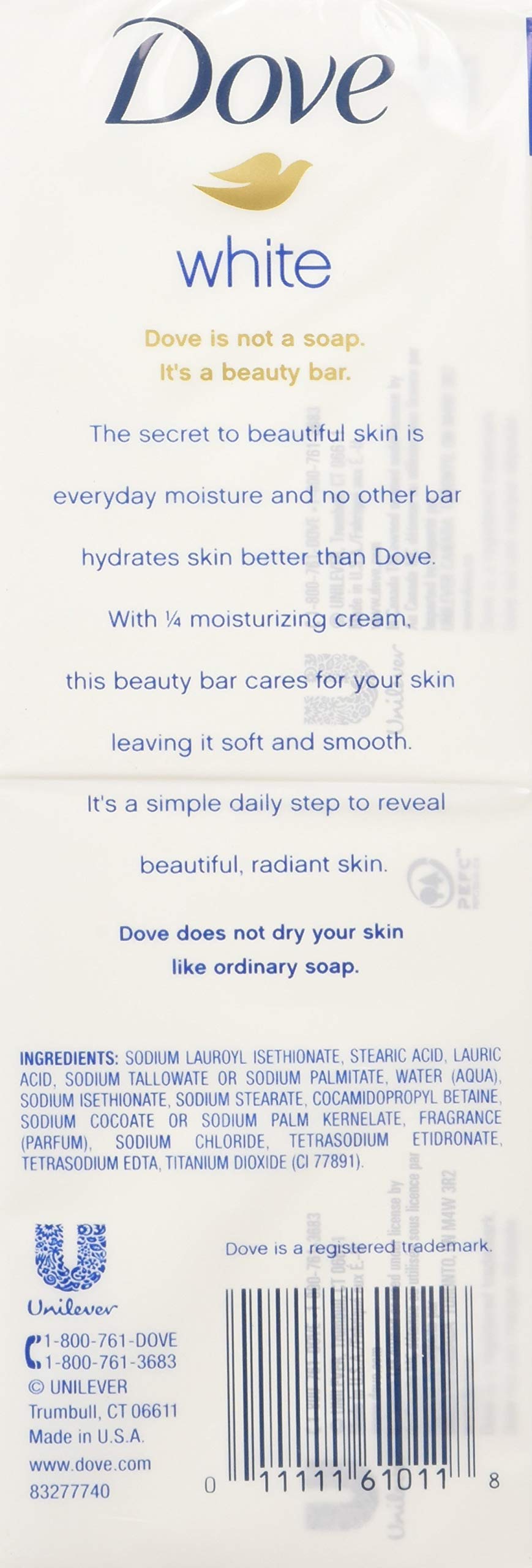DOVE Beauty Bar White, 2 Count, Pack of 8 Beauty & Personal Care Dove