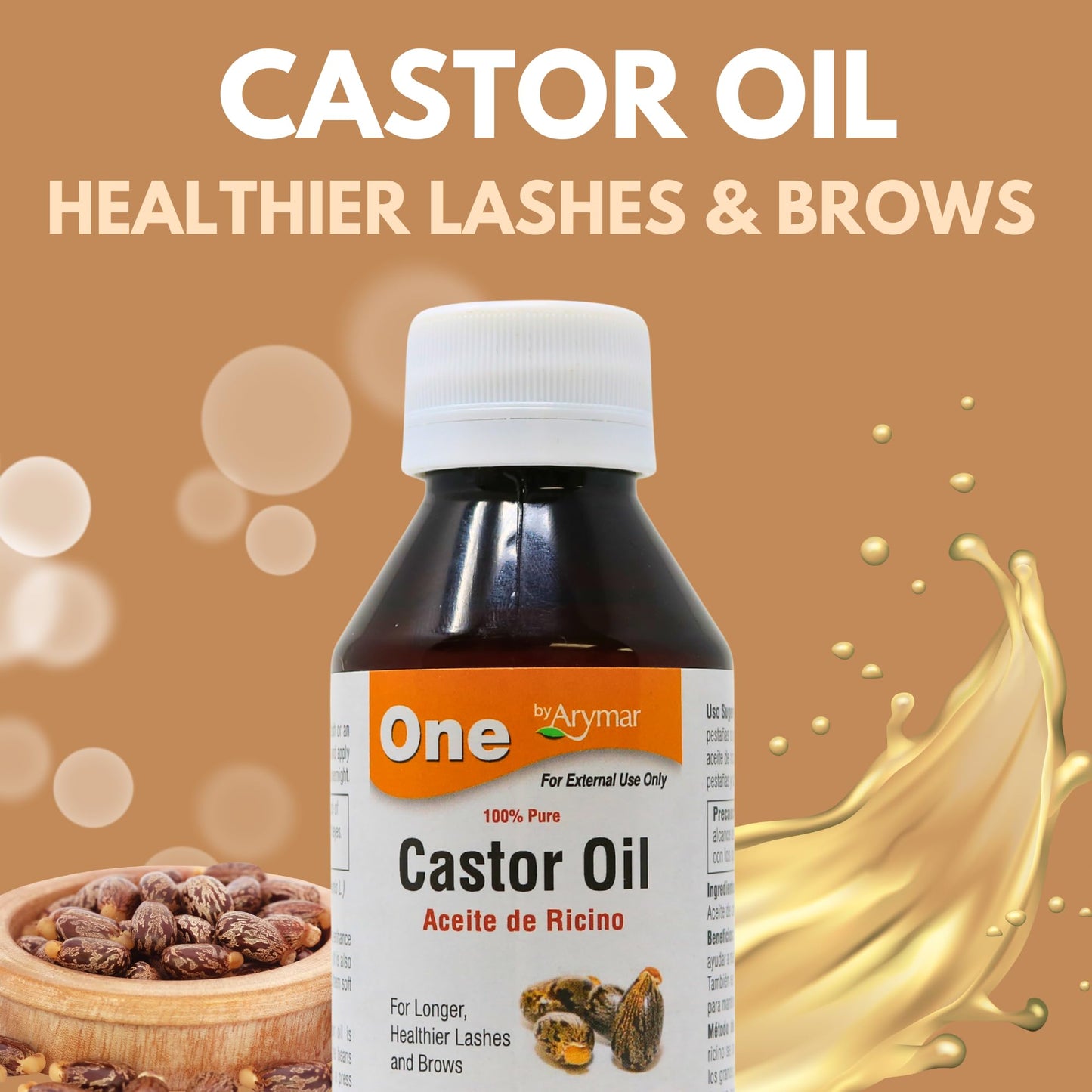 Arymar Castor Oil Aceite de Ricino Made in USA 100% Pure 4 fl oz 118 ml One (4 fl oz) Beauty & Personal Care Arymar