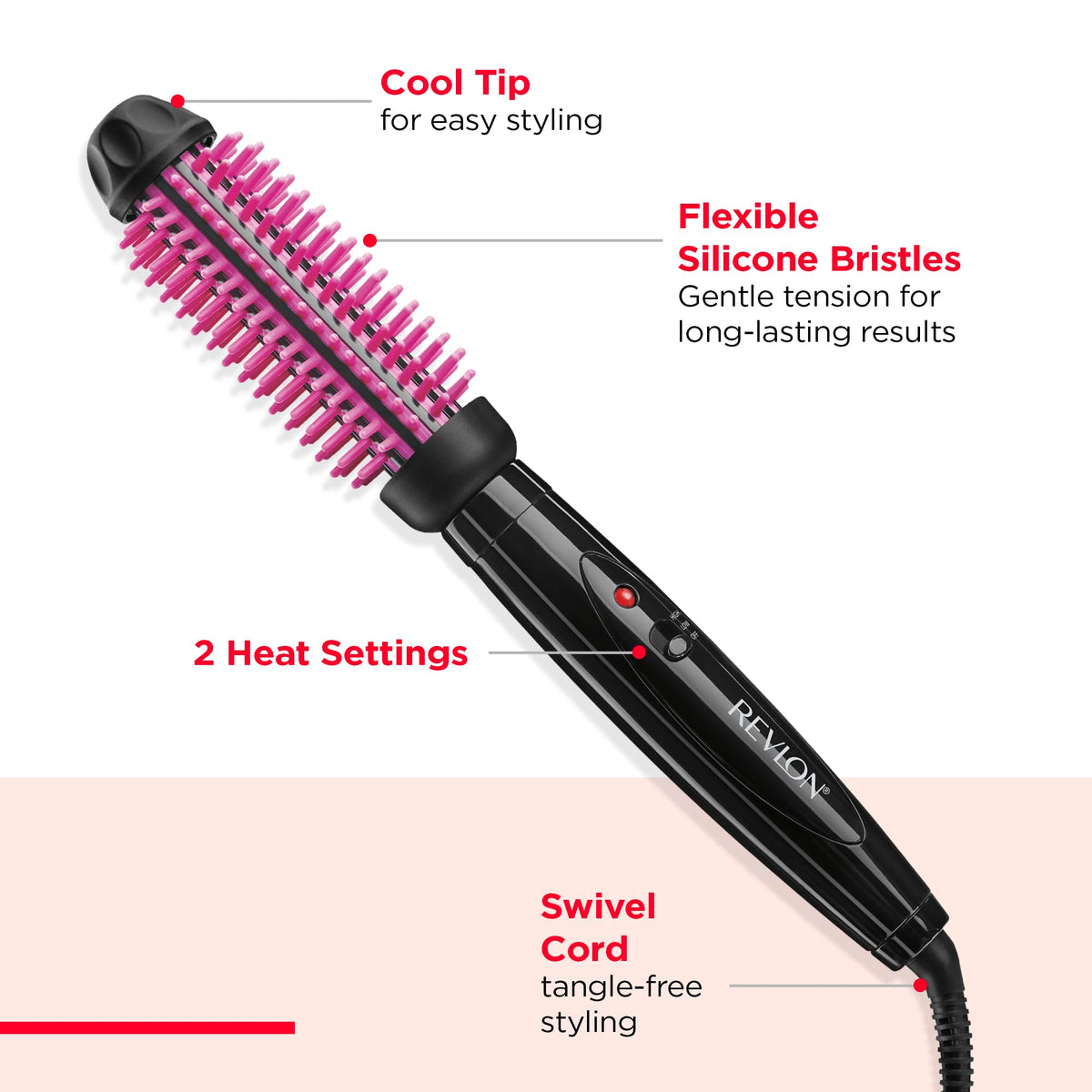 REVLON Silicone Bristle Heated Hair Styling Brush | Fast, Long Lasting Volume for Easy Styling | 1" Barrel for Full Body and Smooth Styles Beauty & Personal Care REVLON