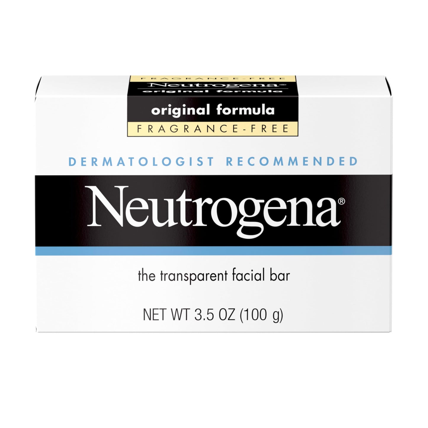 Neutrogena Original Transparent Facial Cleansing Bar, Fragrance-Free Glycerin Face Wash Bar Soap for Gentle Daily Cleansing, Hypoallergenic & Dye-Free Beauty & Personal Care Neutrogena